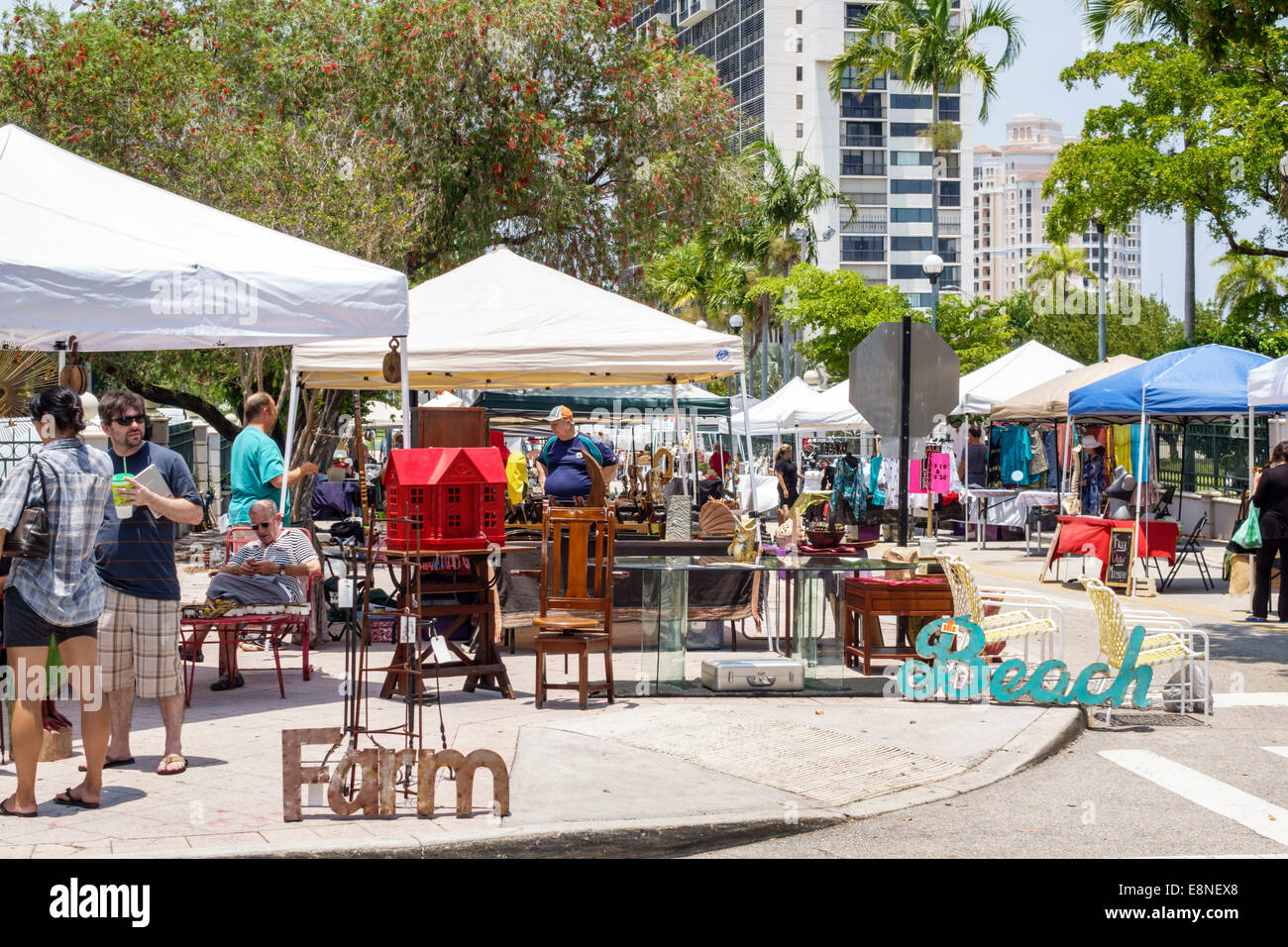 West Palm Beach Florida GreenMarket market community flea farmers Stock
