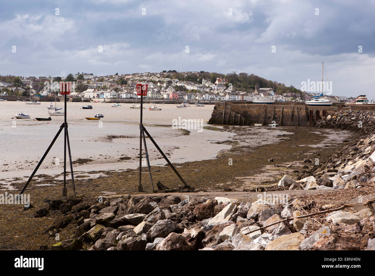 UK, England, Devon, Instow, view across River Torridge estuary to Appledore Stock Photo