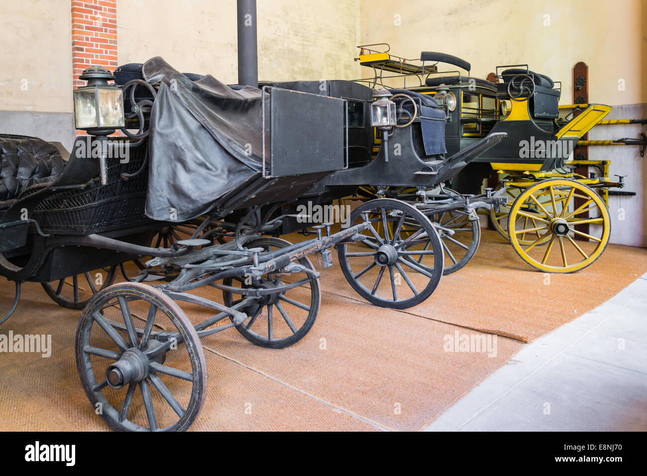 Carriages in the castle of Chaumont sur Loire - France Stock Photo