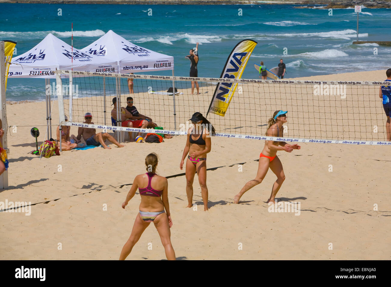play game of beach volleyball on manly beach,sydney,australia organised by beaches volleyball Stock Photo - Alamy