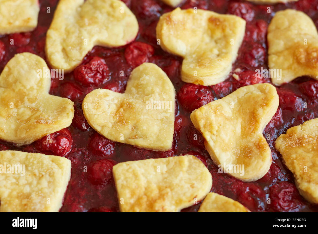 Cherry Pie with Heart Crust Stock Photo Alamy