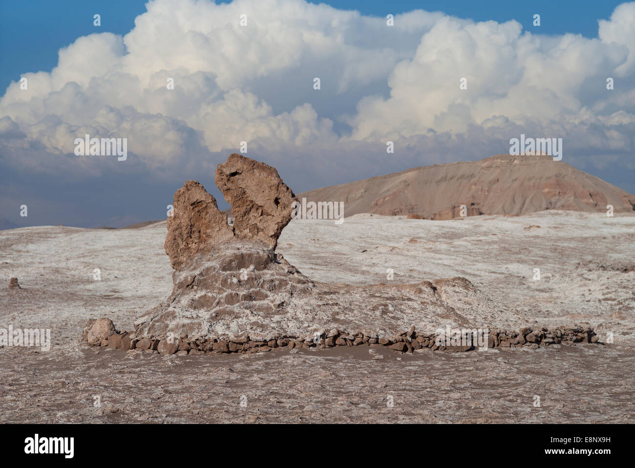 Natural rock sculpture in Moon Valley, Atacama Desert, Chile, South America. Stock Photo