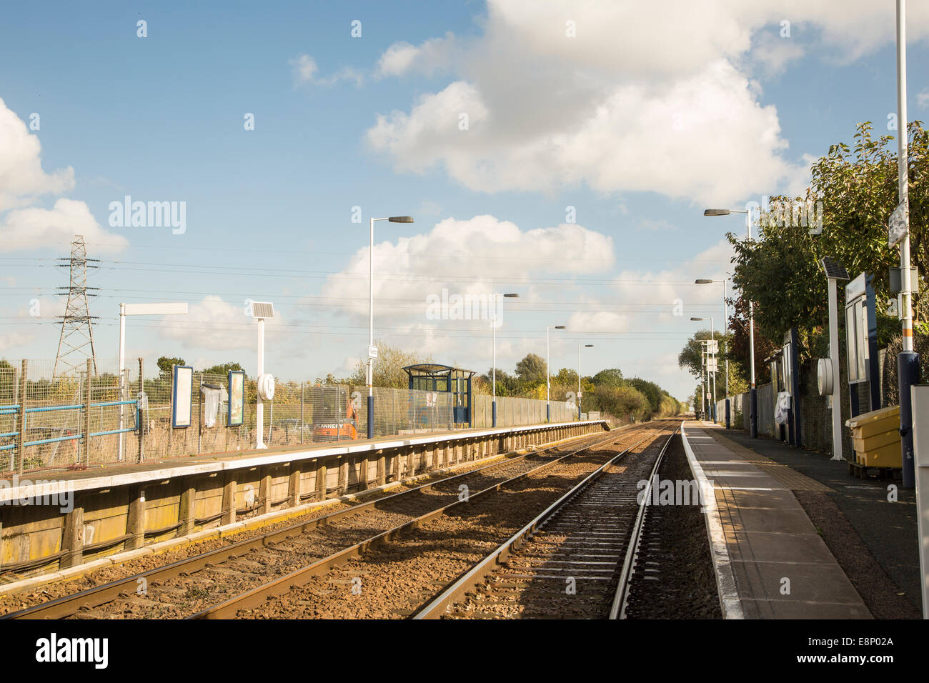 Fiskerton Station, an unmanned railway station on the Newark to Nottingham line Stock Photo