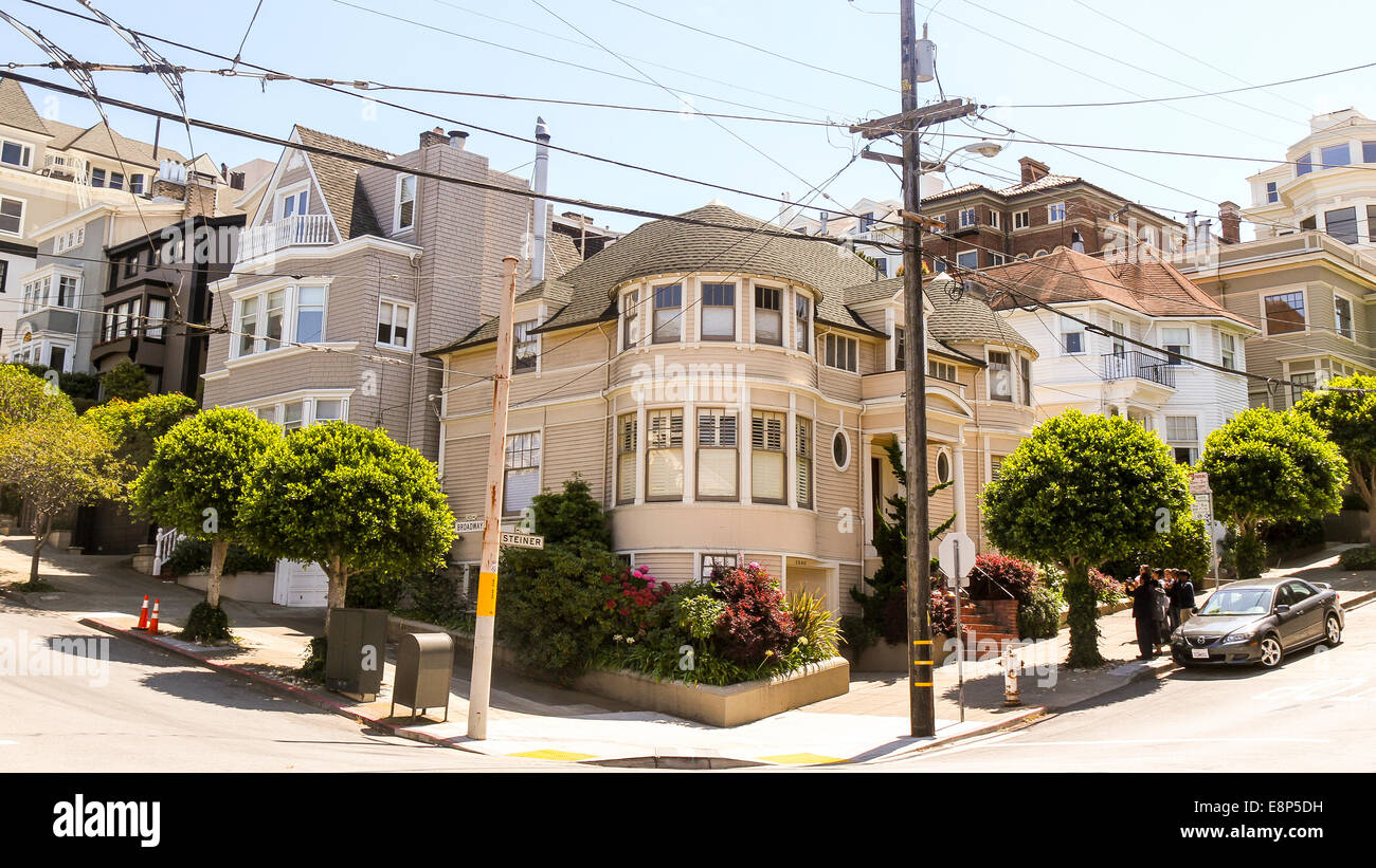 Home where 'Mrs. Doubtfire' was set, Pacific Heights, San Francisco Stock Photo