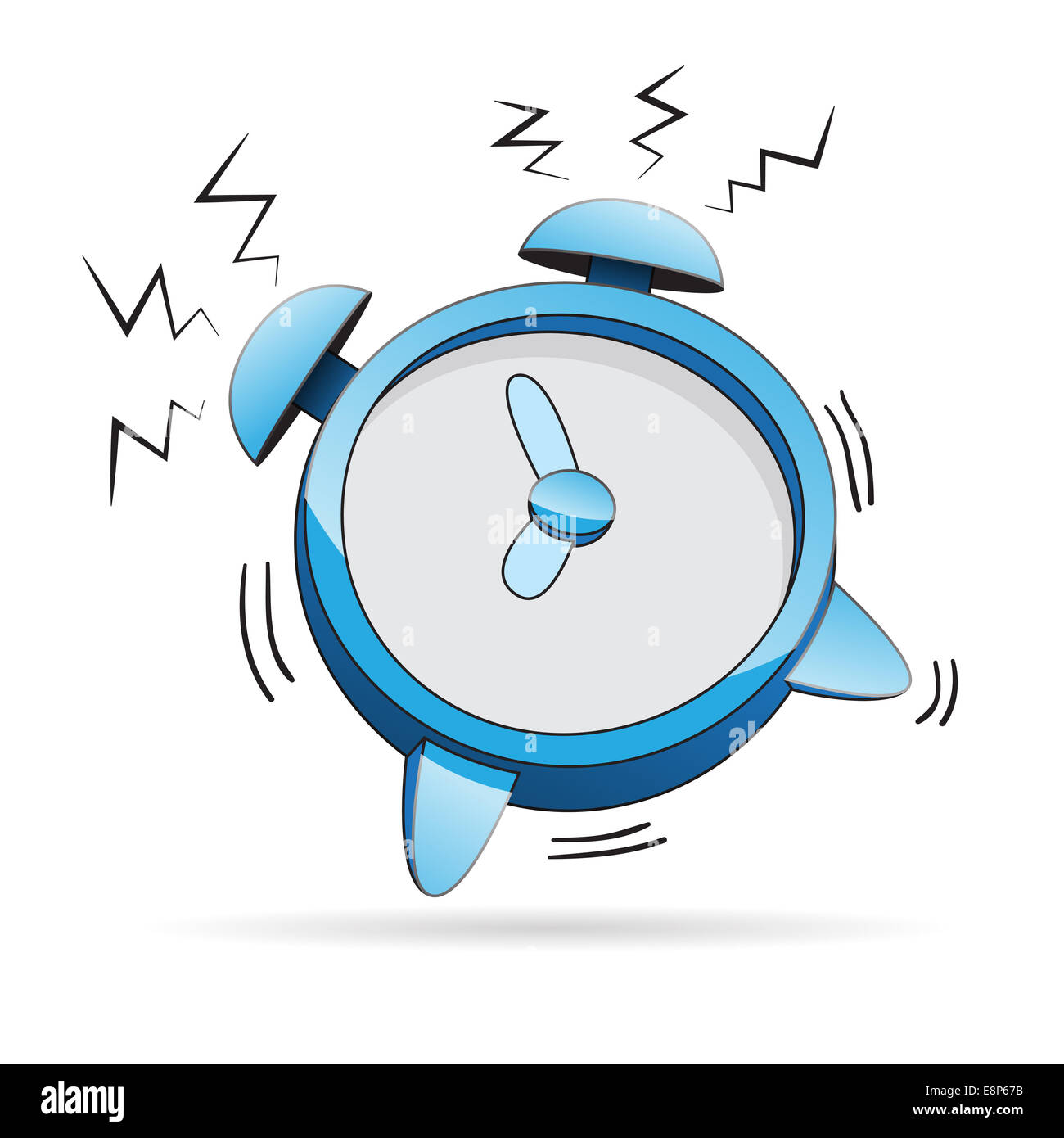 Vector illustration of a cartoon alarm clock ringing. Stock Photo