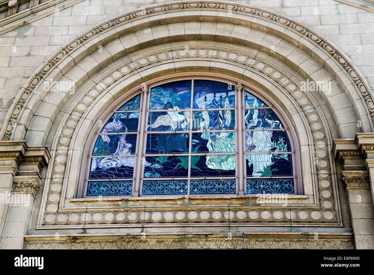 Stained glass in Congregation Sherith Israel, a synagogue in Lower
