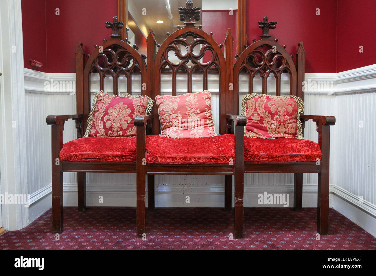 Antique Furniture In A Hallway At The Queen Anne Hotel Lower