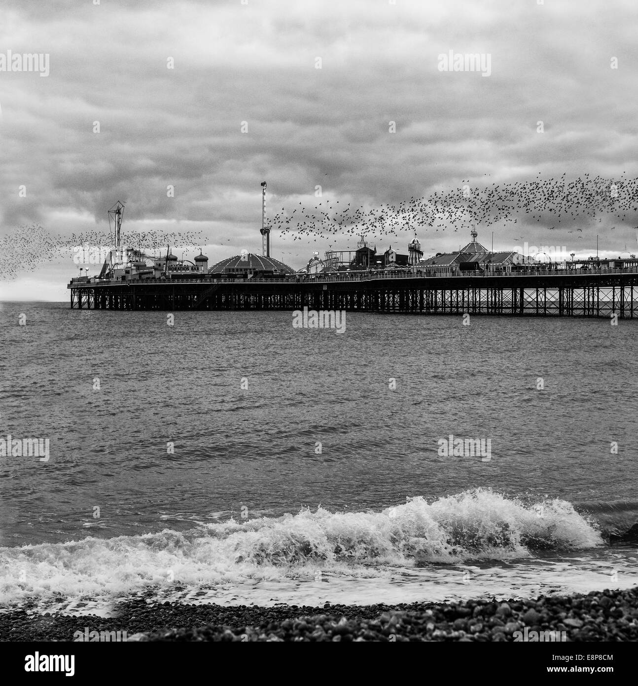 Brighton seafront ride Black and White Stock Photos & Images - Alamy