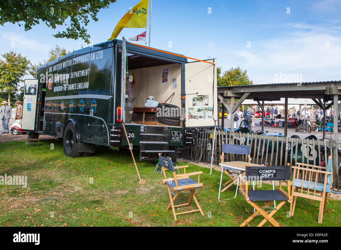 Classic vintage BMC Competition support van at the Goodwood Revival 2014, West Sussex, UK Stock Photo