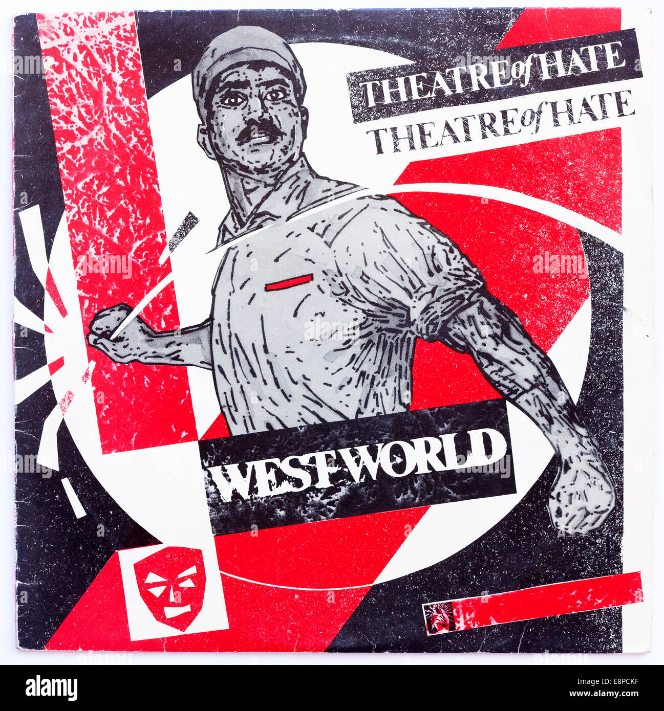 Cover art for Theatre Of Hate - Westworld, 1982 vinyl album on Burning Rome Records - Editorial use only Stock Photo