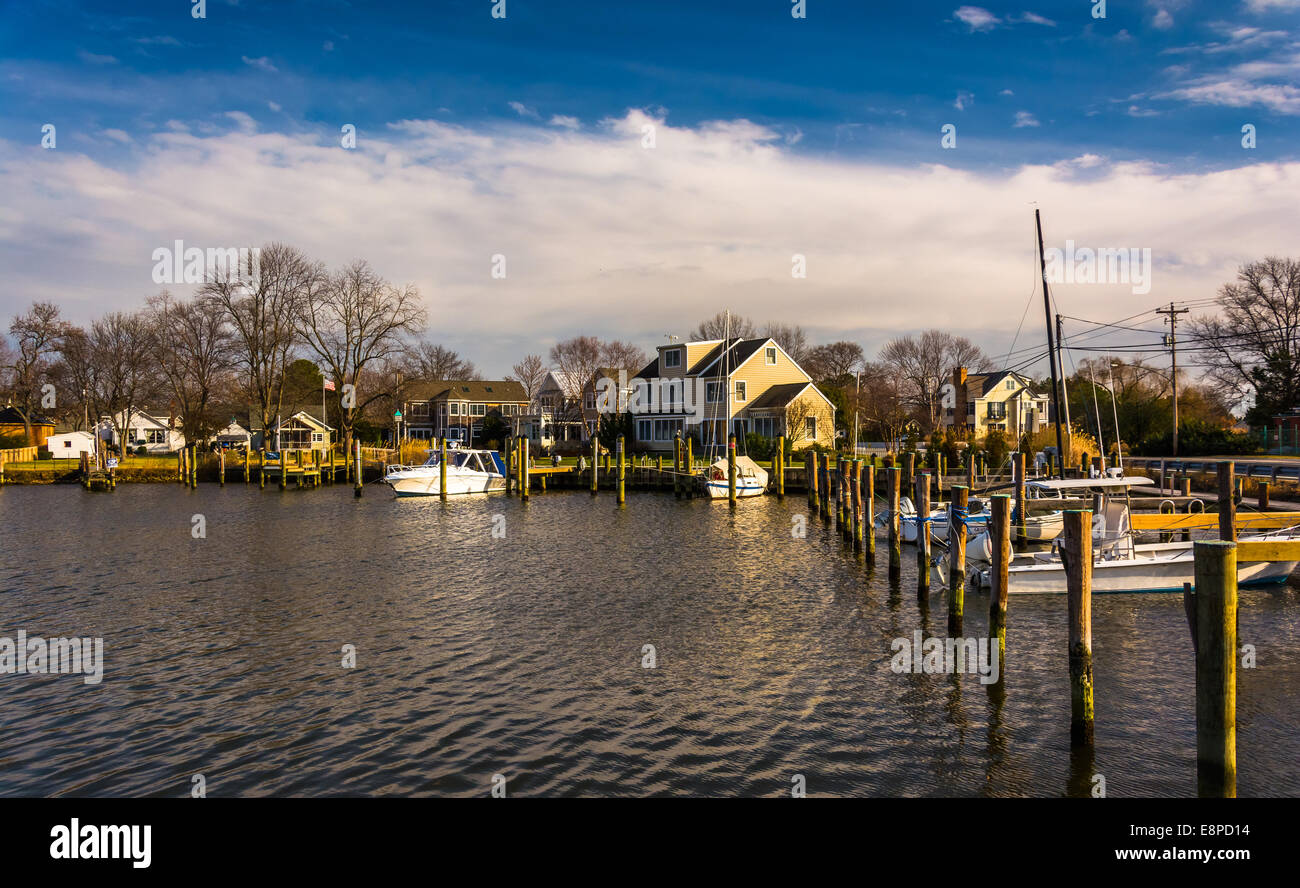 Boats in the harbor of Oxford, Maryland. Stock Photo