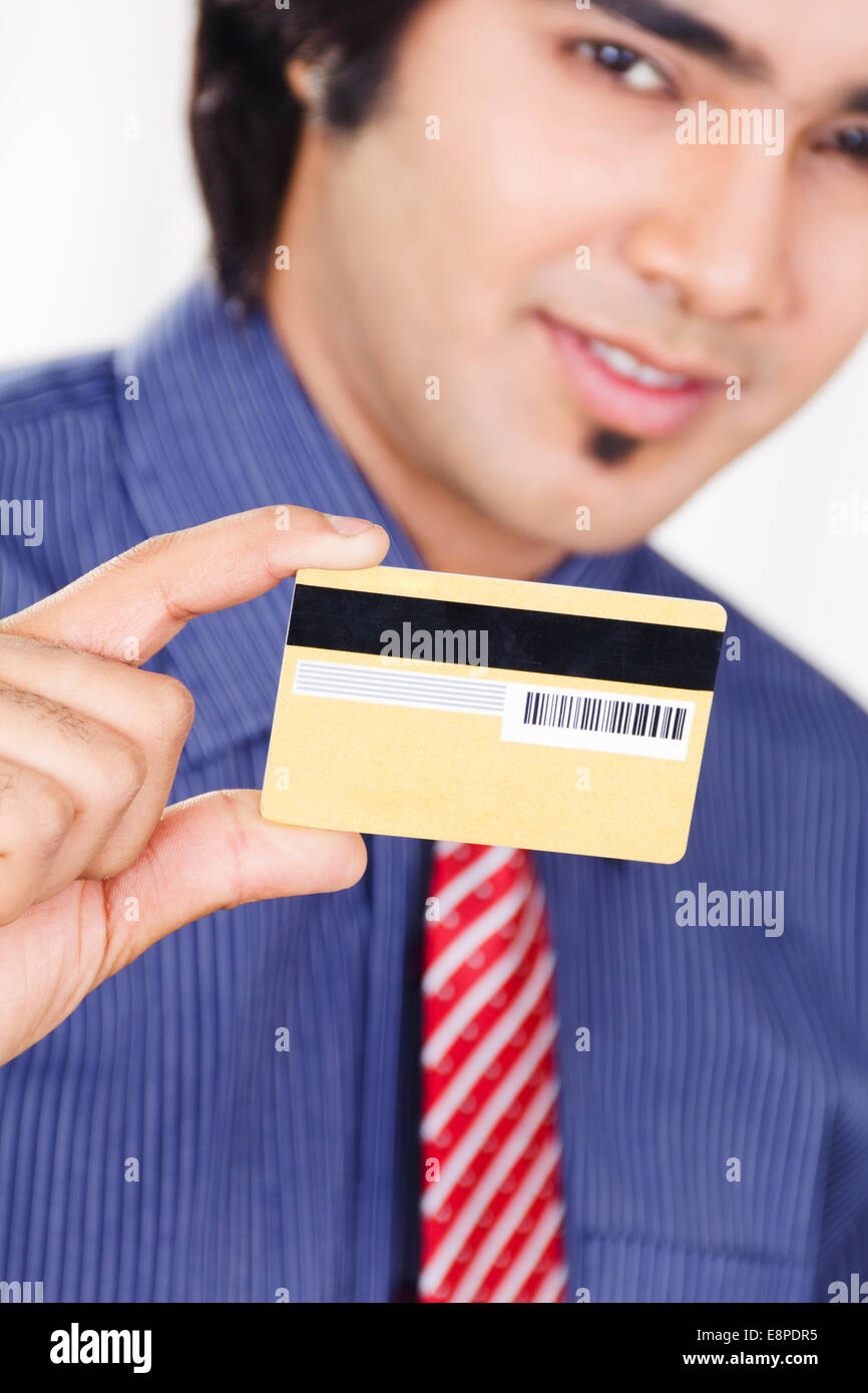 indian businessman with credit card Stock Photo Alamy