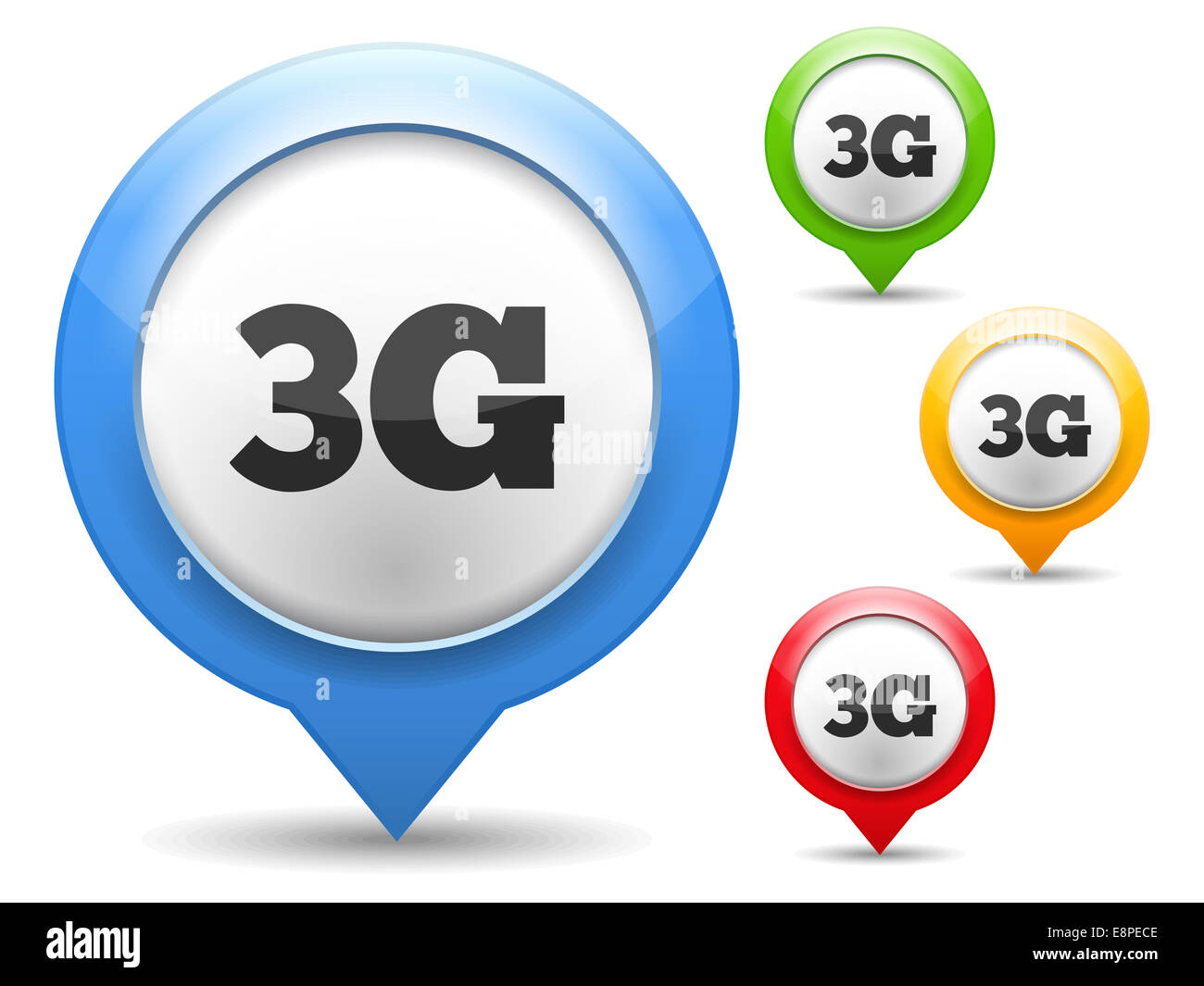 3G icon, four colors Stock Photo