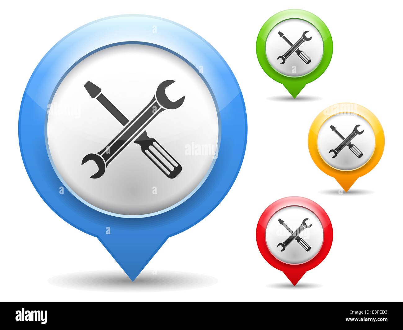 Screwdriver and wrench icon Stock Photo