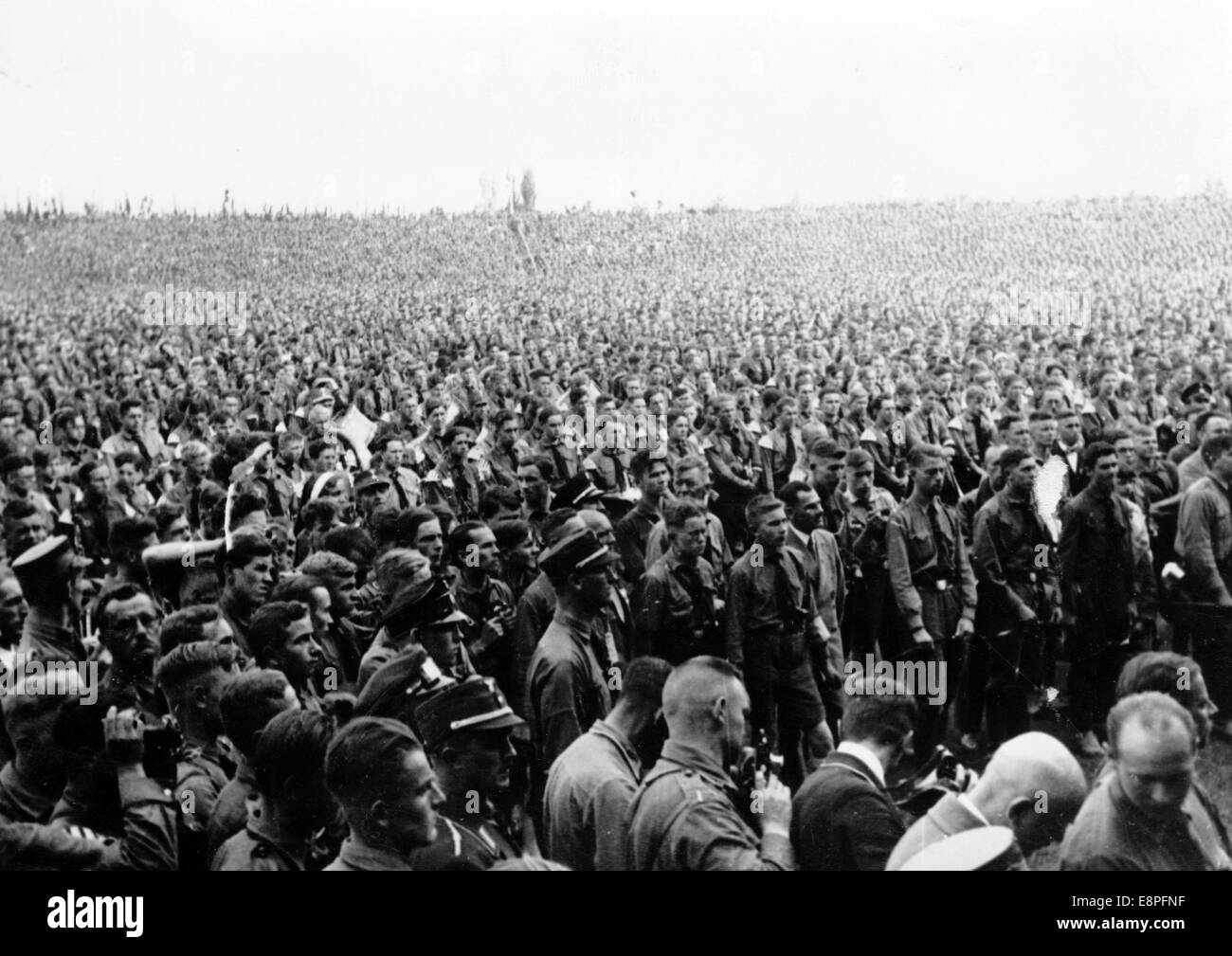 Nuremberg Rally 1933 in Nuremberg, Germany - Crowds of people at the Nazi party rally grounds. (Flaws in quality due to the historic picture copy) Fotoarchiv für Zeitgeschichtee - NO WIRE SERVICE - Stock Photo