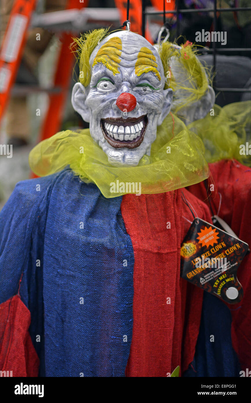Display of scary Halloween decorations for sale at the Party City ...