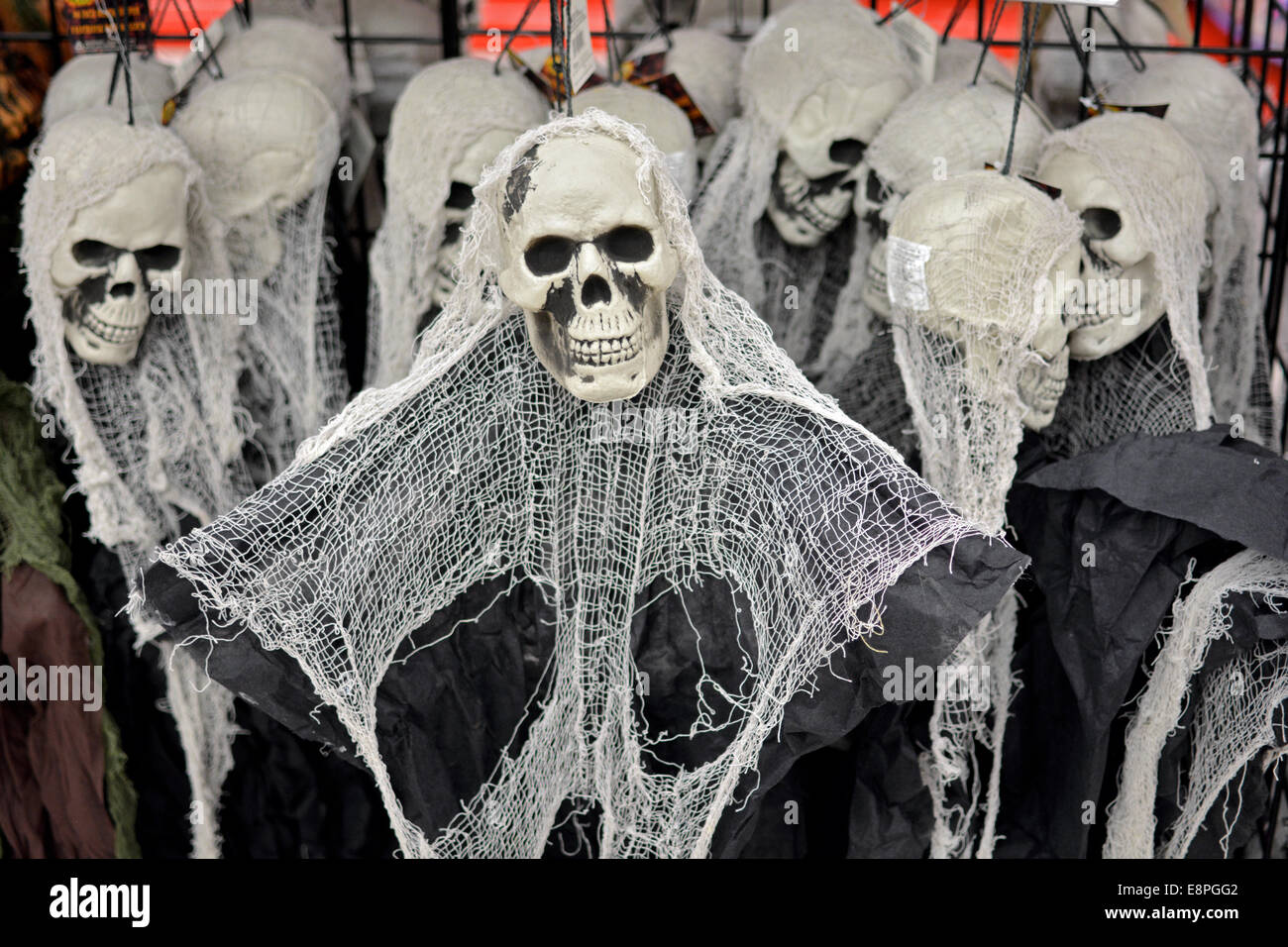 Display of Halloween decorations for sale at the Party City store ...