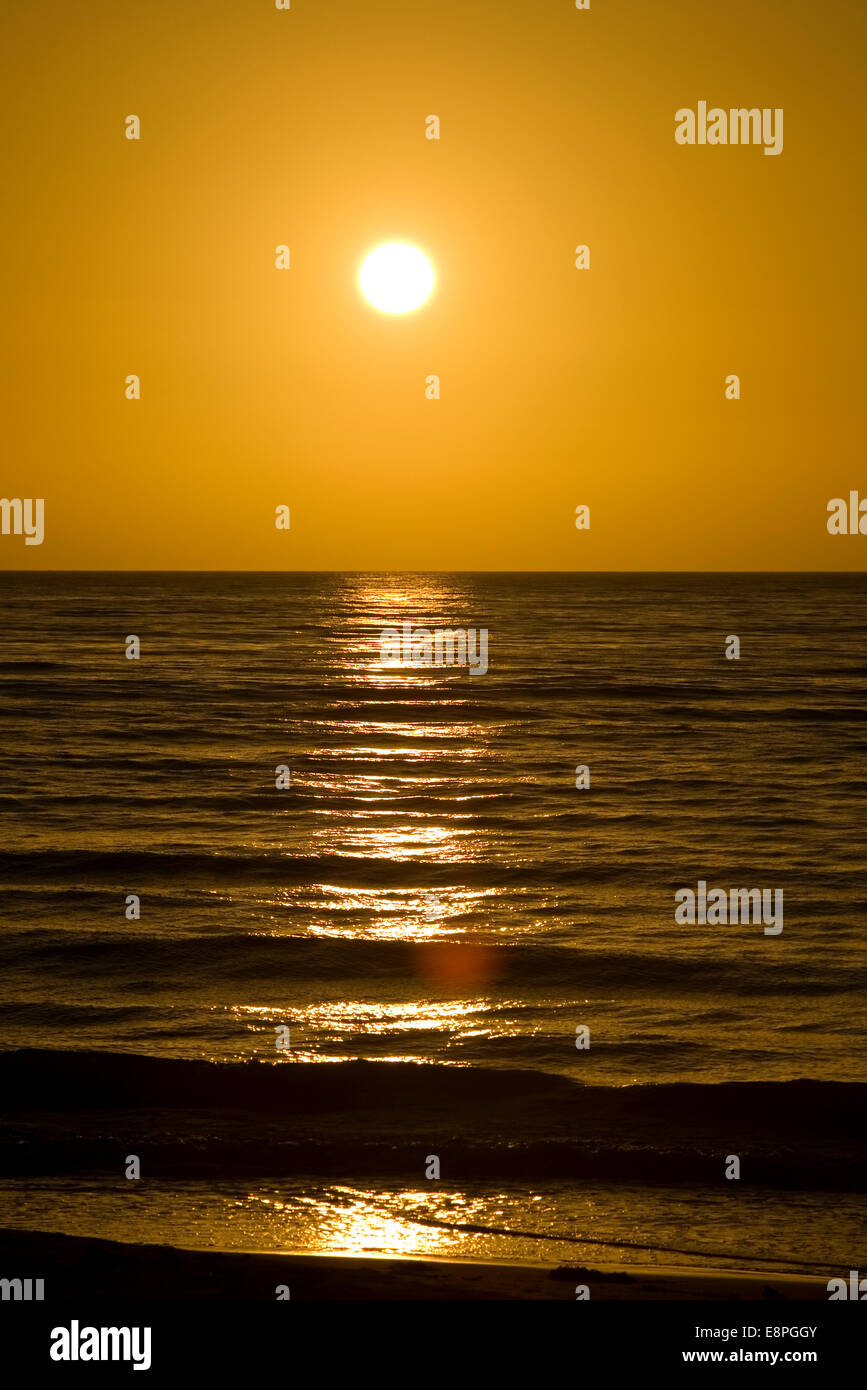sunset over sea Stock Photo