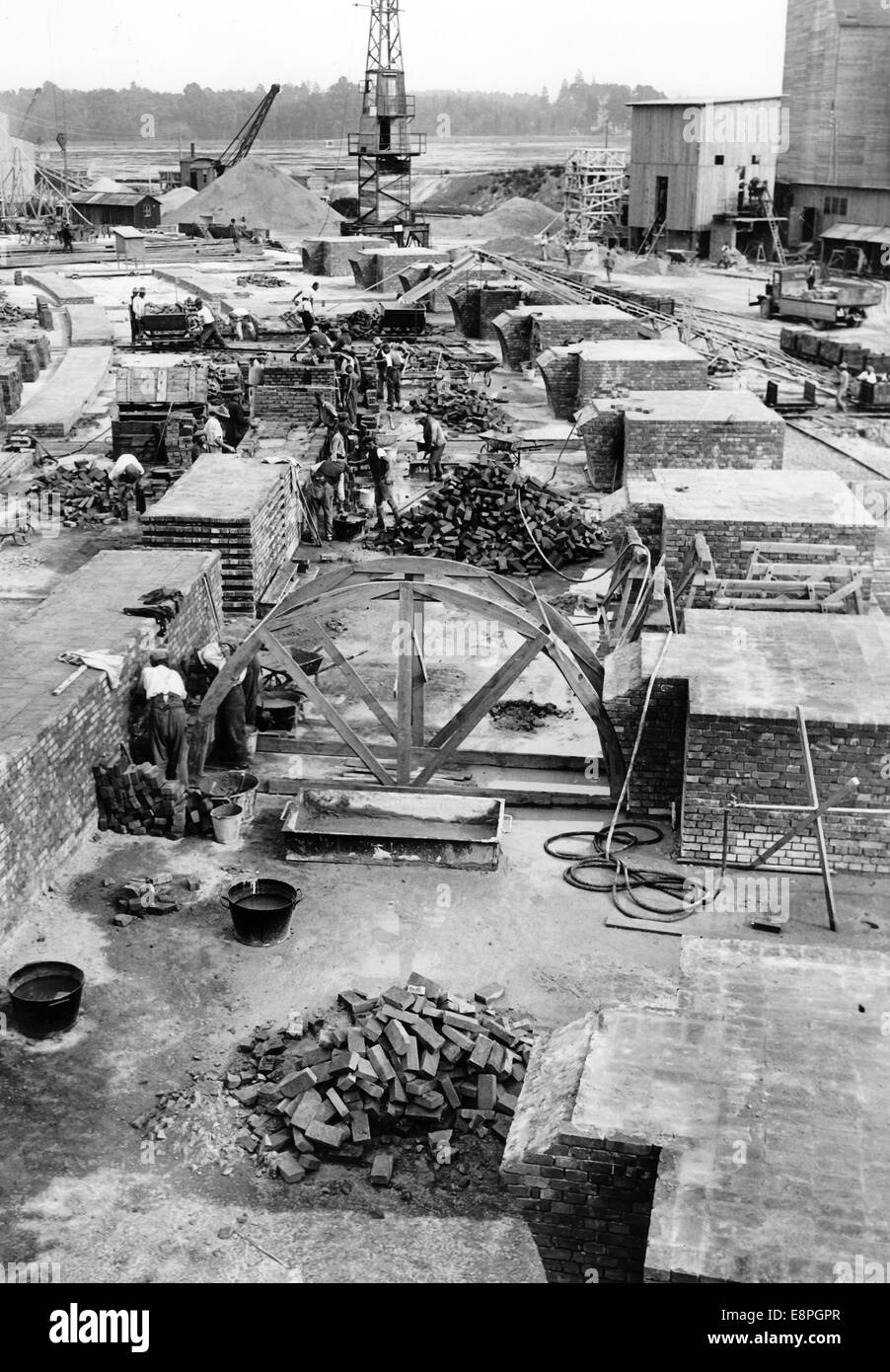Construction works of the foundations for the congress hall on the Nazi party rally grounds in Nuremberg in July 1937. The cornerstone was laid 1935, but the building was not completed. (Flaws in quality due to the historic picture copy) Fotoarchiv für Zeitgeschichtee - NO WIRE SERVICE - Stock Photo