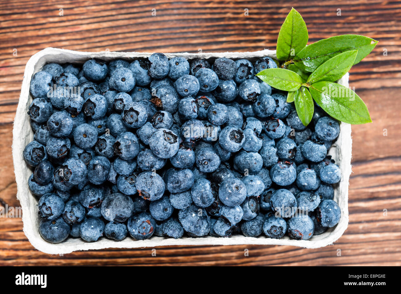 Portion of fresh harvested Blueberries (detailed closeup shot Stock