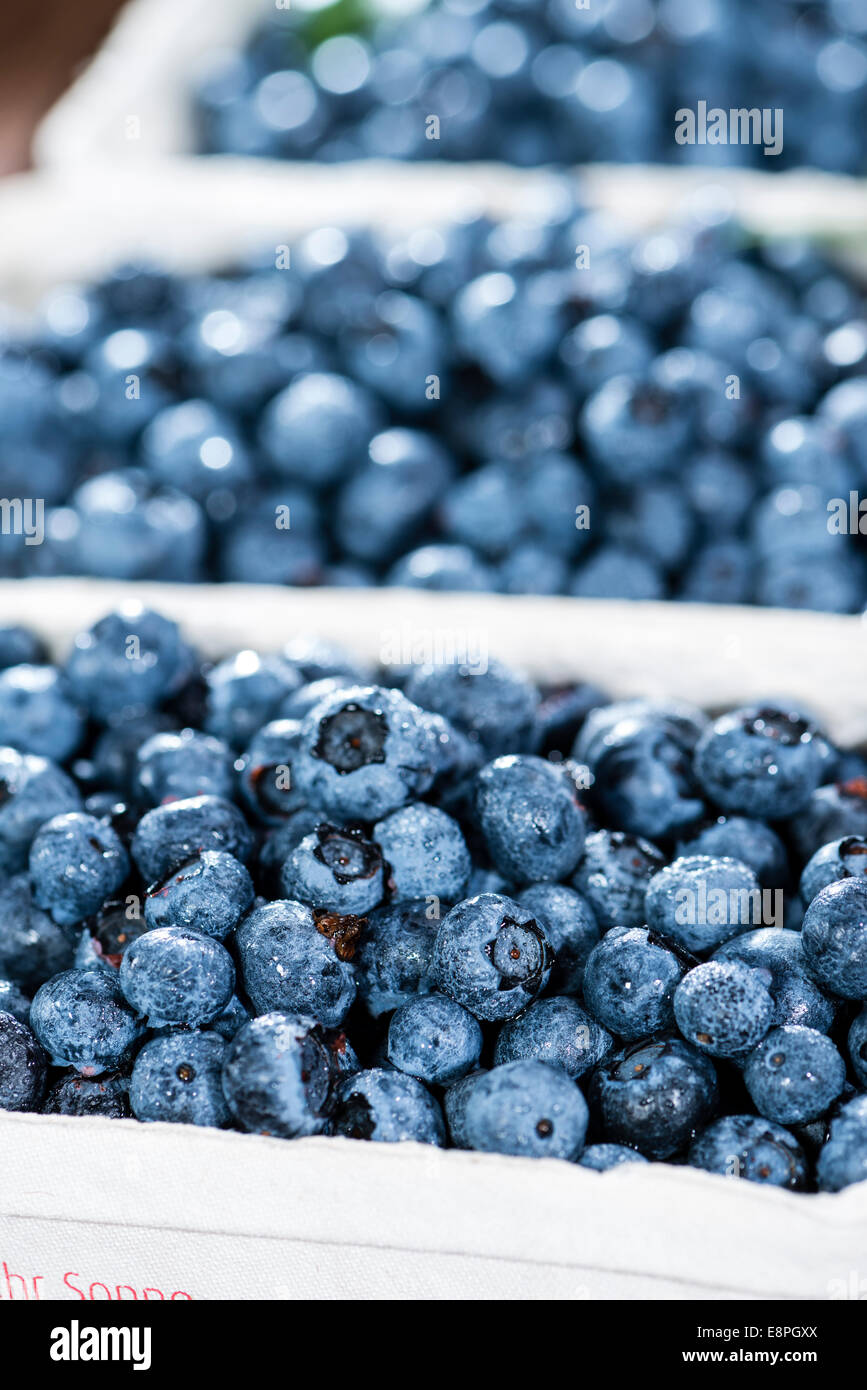 Portion of fresh harvested Blueberries (detailed closeup shot Stock