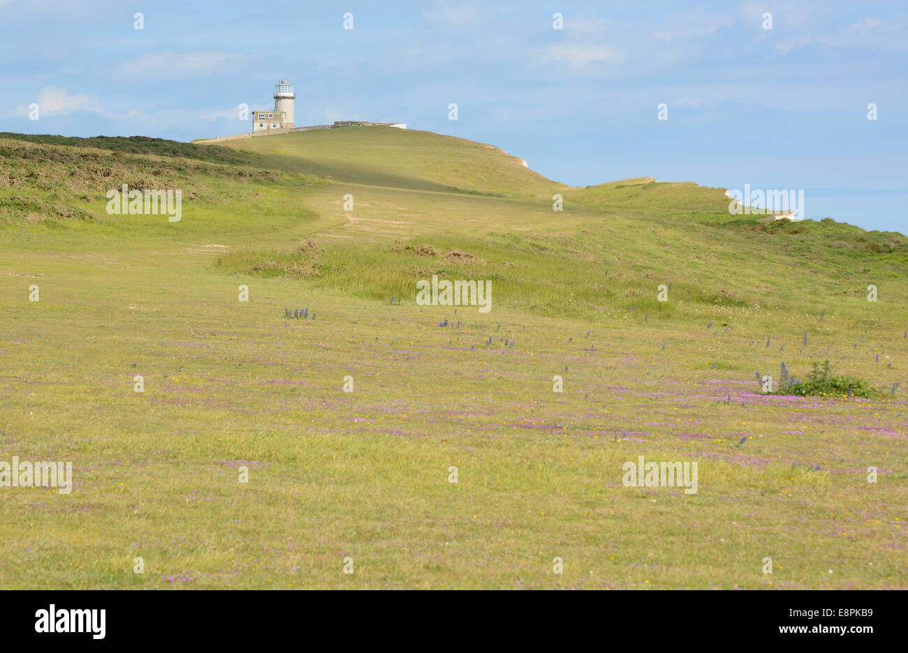 The Belle Tout lighthouse on top of Beachy Head near Eastbourn., East Sussex. England Stock Photo