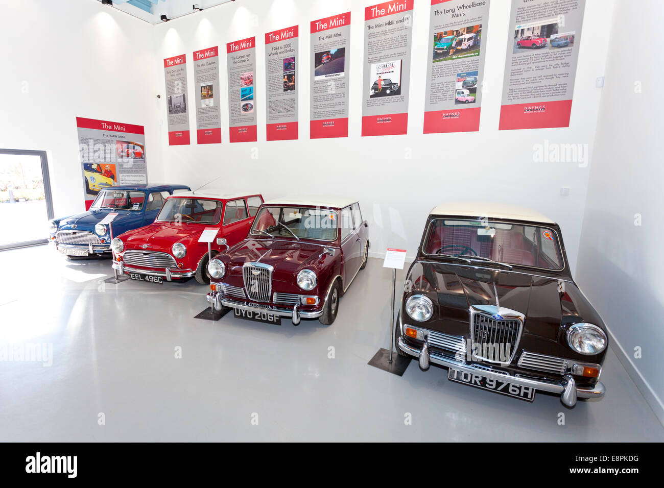 A selection of 'Mini' models in the Haynes International Motor Museum Sparkford Somerset UK Stock Photo