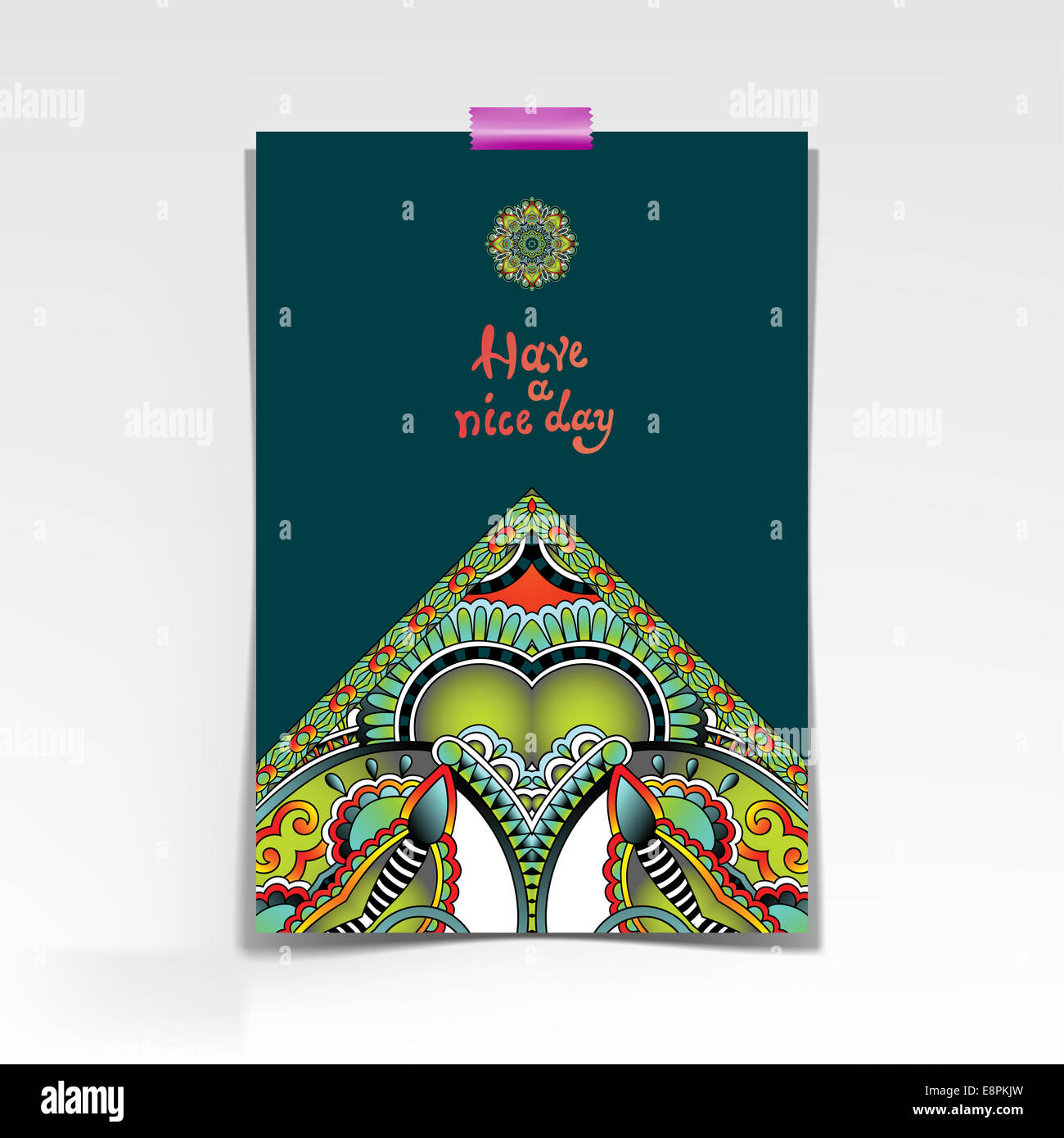 decorative sheet of paper with oriental floral design Stock Photo Alamy