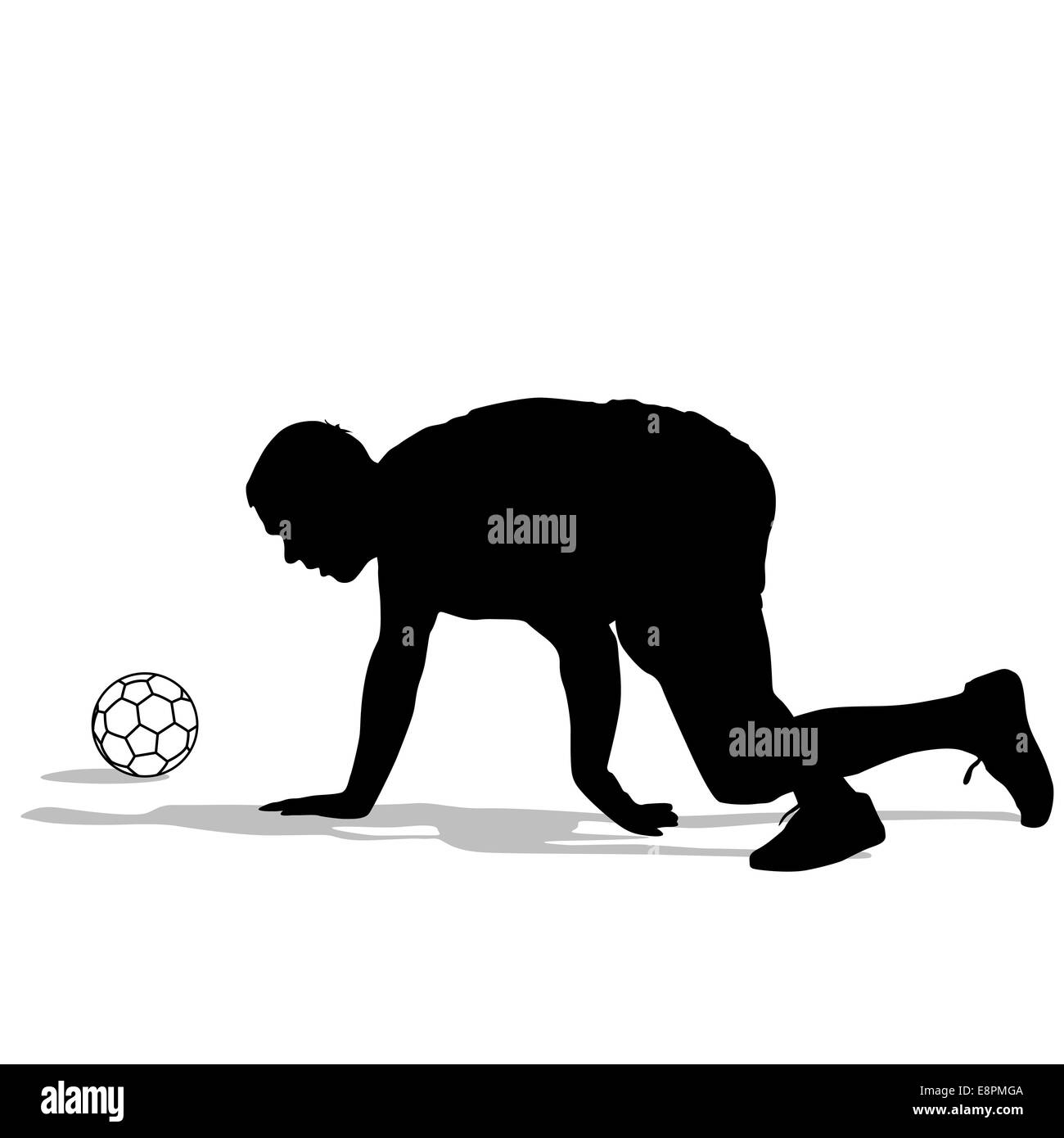 silhouettes of soccer players with the ball. Vector illustration Stock ...