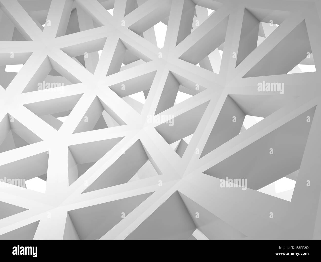 Abstract 3d background with white triangle wire construction Stock Photo