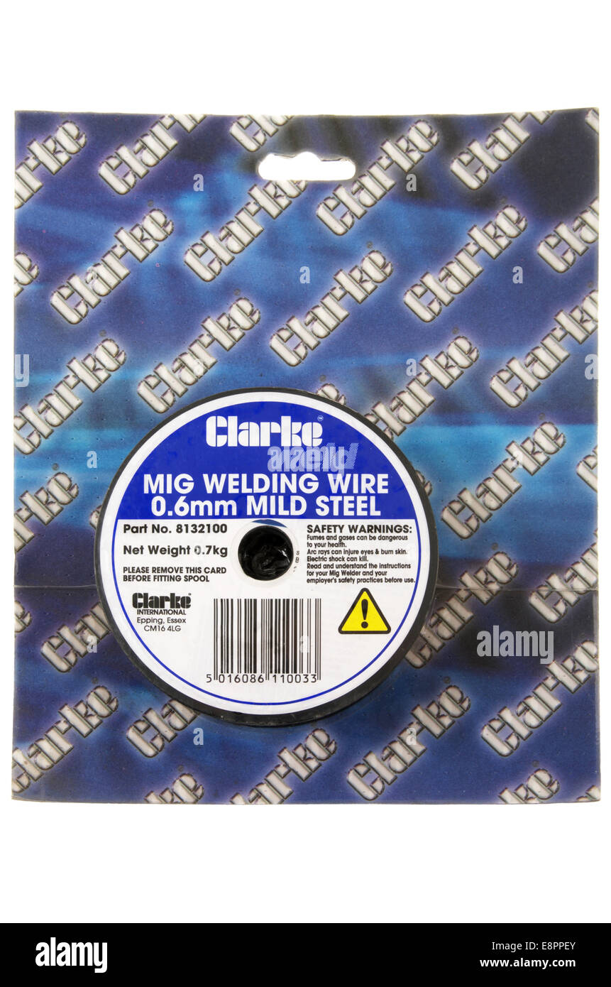 Small Reel Of Clarke Brand Mig Welding Wire Stock Photo