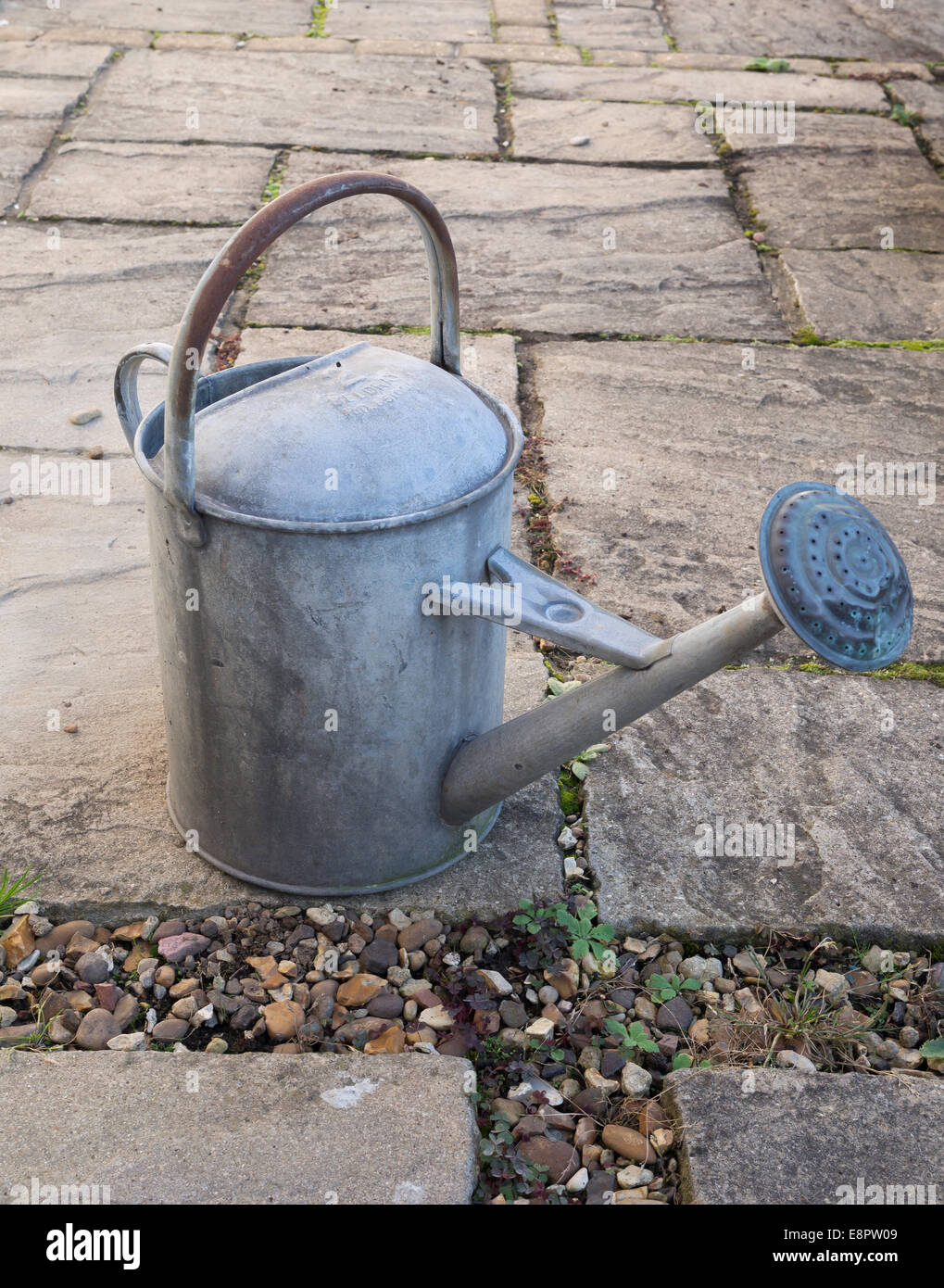 A Vintage Beldray 2 Gallon Galvanised Iron Watering Can With Copper Stock Photo Alamy