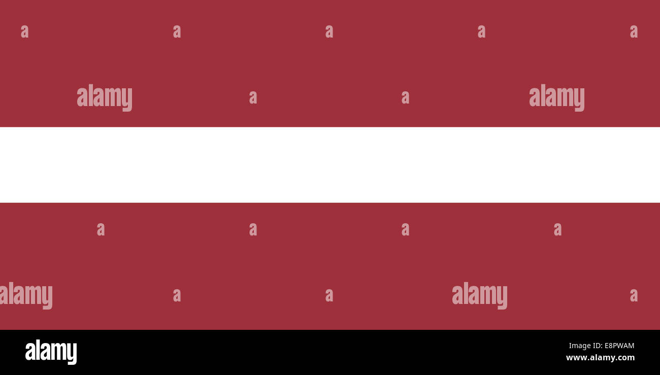 Flag of Latvia - Latvian flag standard ratio - true RGB color mode Stock Photo