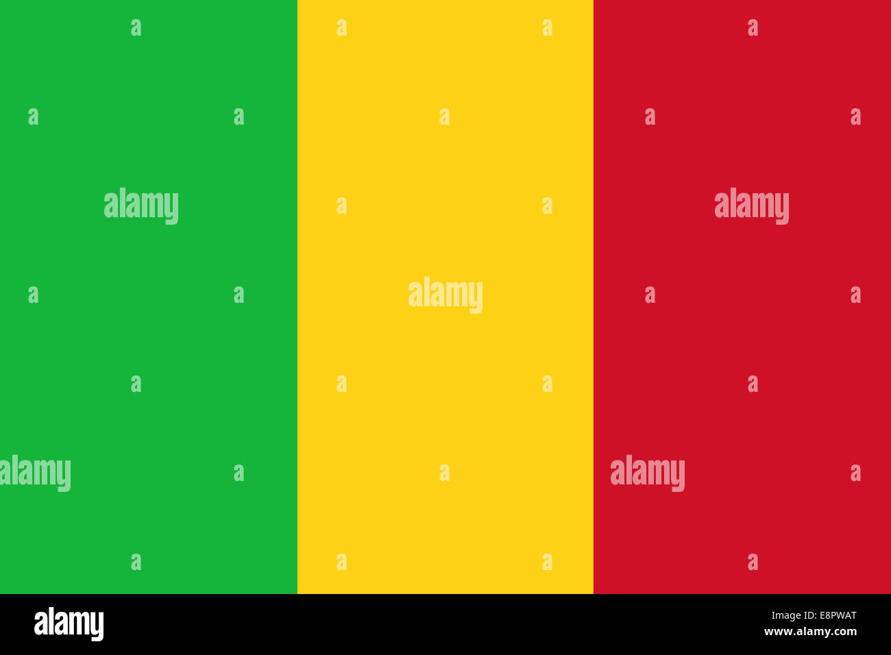 Flag of Mali - Mali flag standard ratio - true RGB color mode Stock Photo