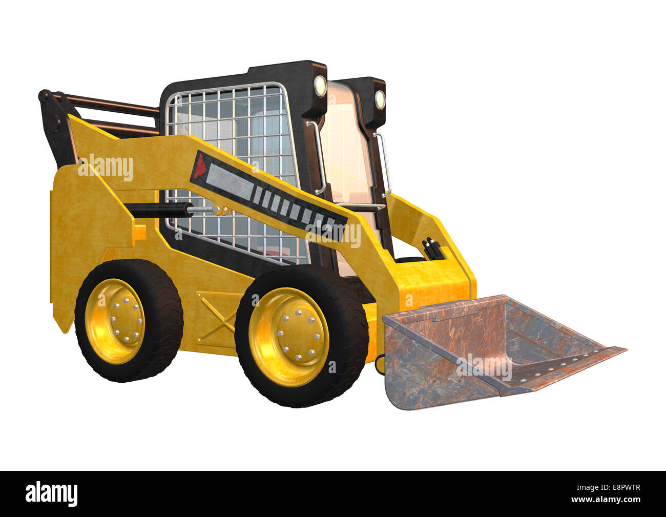 3D digital render of a skid steer loader isolated on white background ...