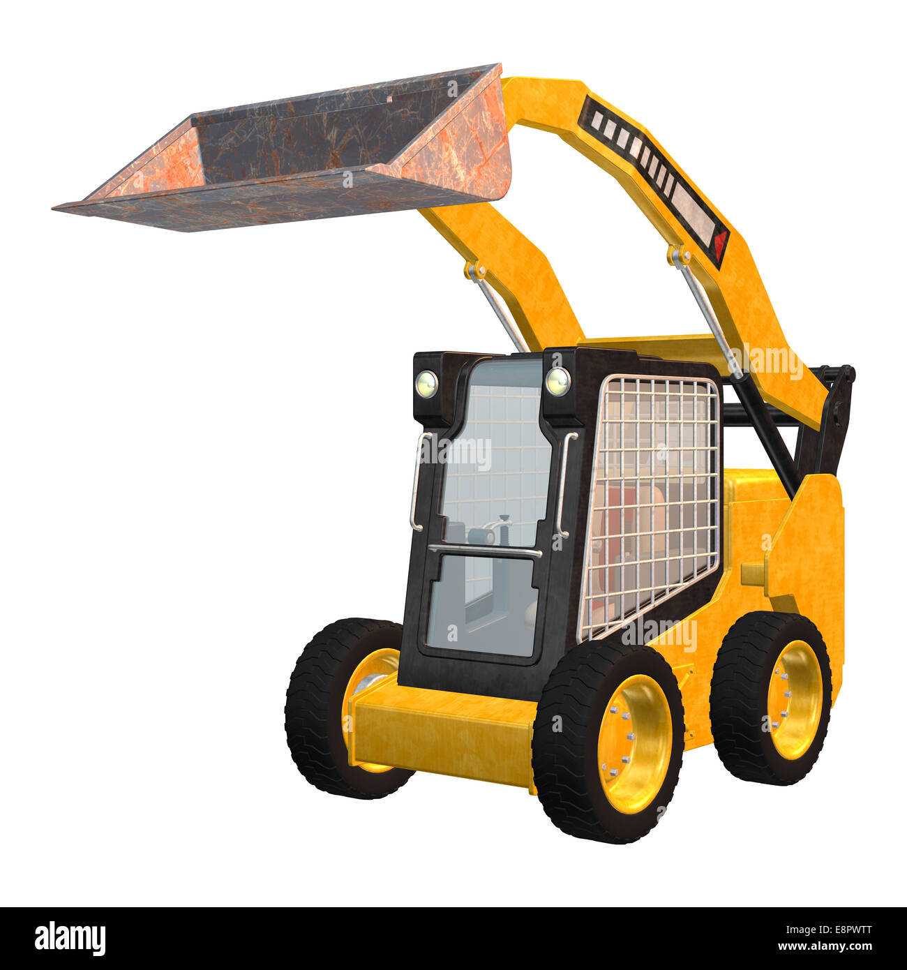 3D digital render of a skid steer loader isolated on white background ...