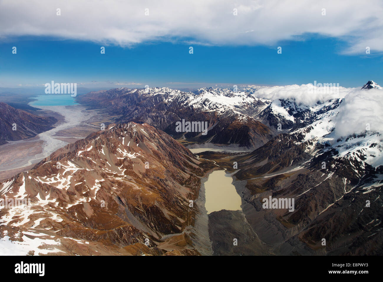 Southern Alps, New Zealand, aerial view Stock Photo