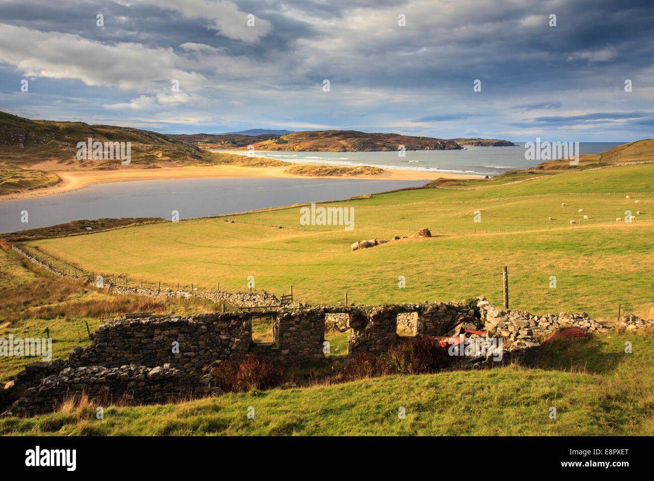 Torrisdale Bay captured from Bettyhill in northern Scotland Stock Photo