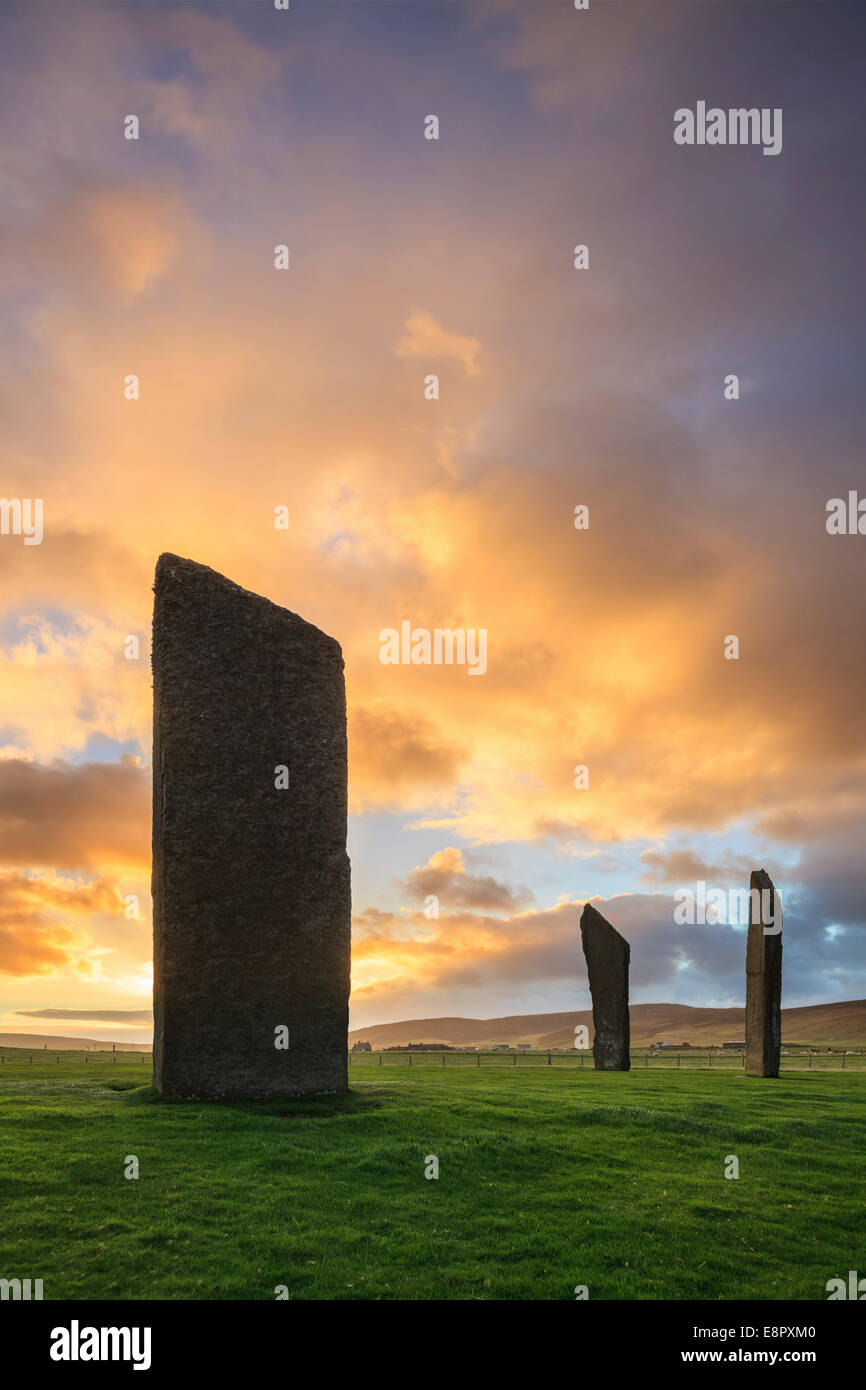 The stones of Stenness on mainland orkney Stock Photo