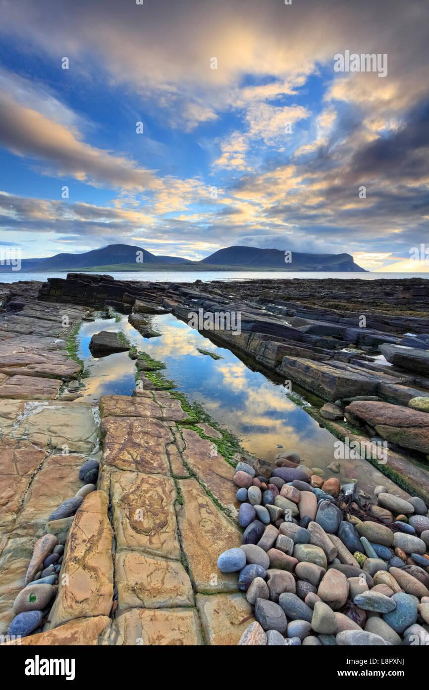 Sunset captured from Warebeth on Mainland Orkney with the hills of Hoy