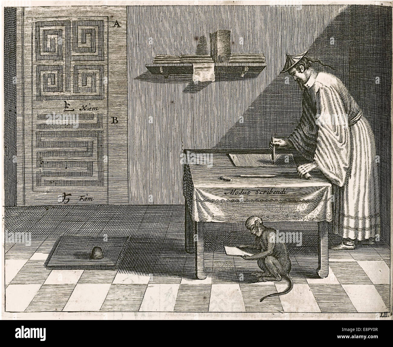 This image features a depiction of 'Modus scribendi,' illustrating the ...