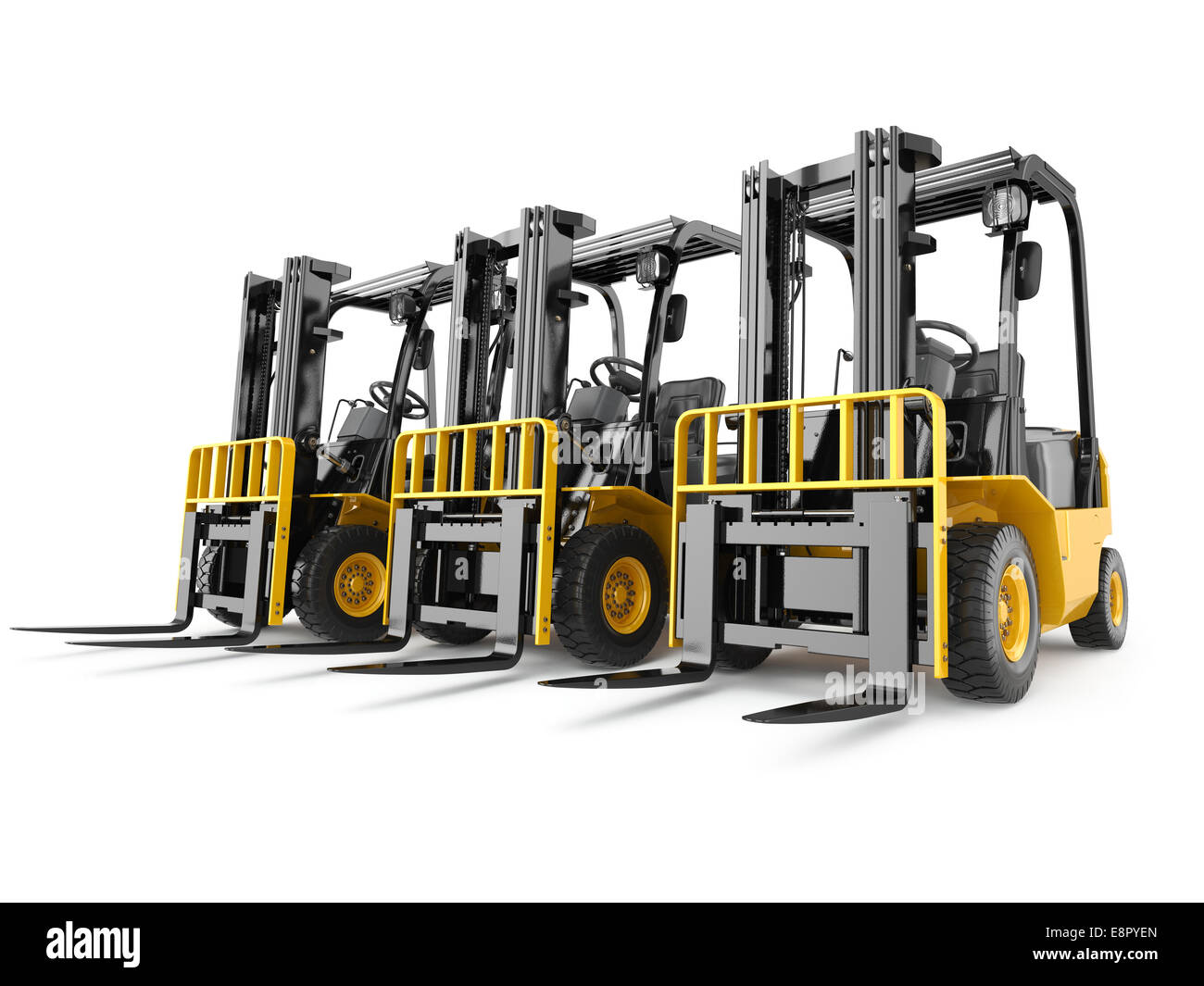 Forklift truck on white isolated background. 3d Stock Photo - Alamy