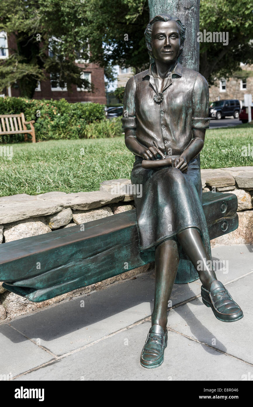 A statue of Rachel Carson, Scientist, Writer and author of Silent Spring - Falmouth Massachusetts - USA. Stock Photo