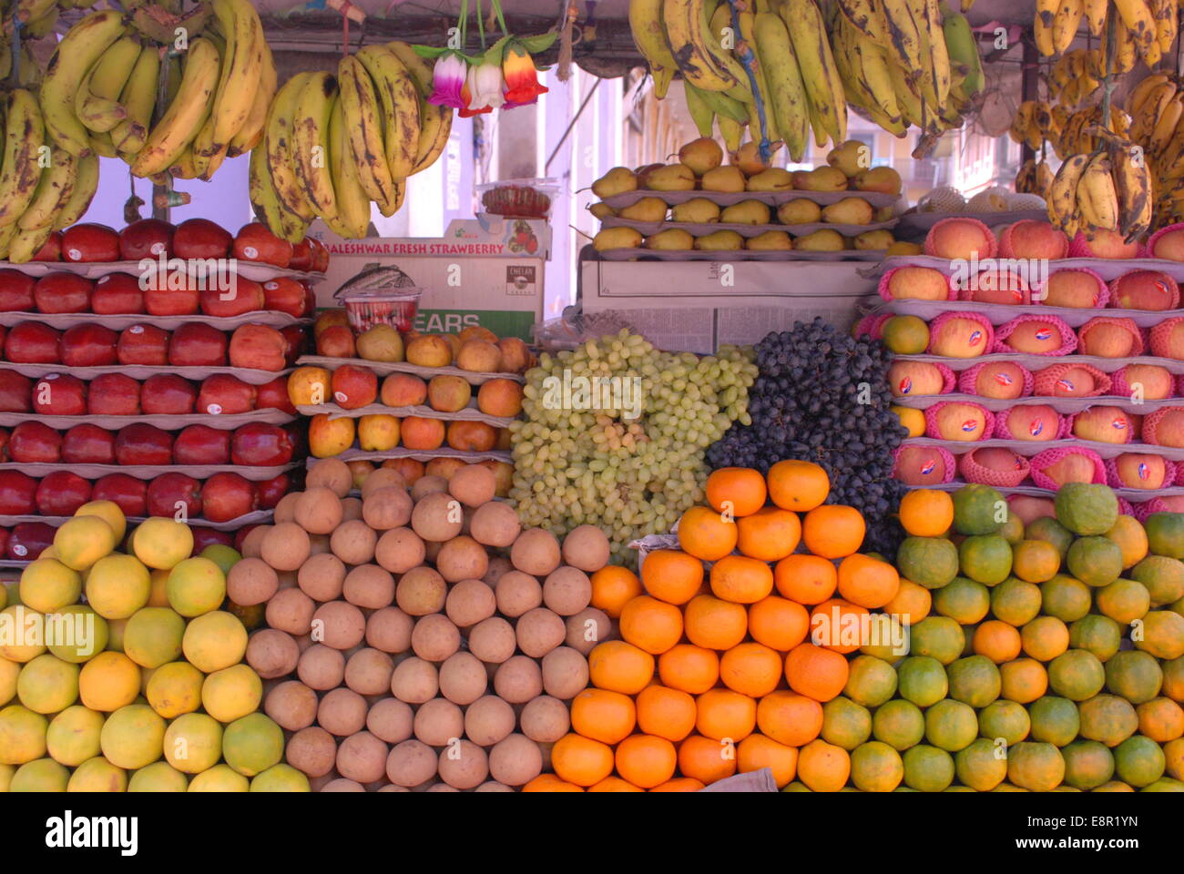 South Indian fruit stall Stock Photo Alamy
