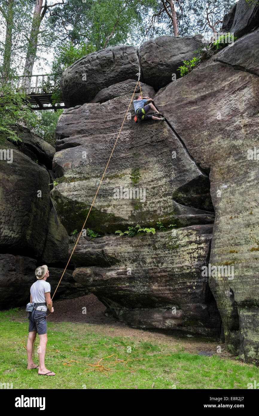 Rock climbing. High Rocks Tunbridge Wells, Kent Stock Photo Alamy
