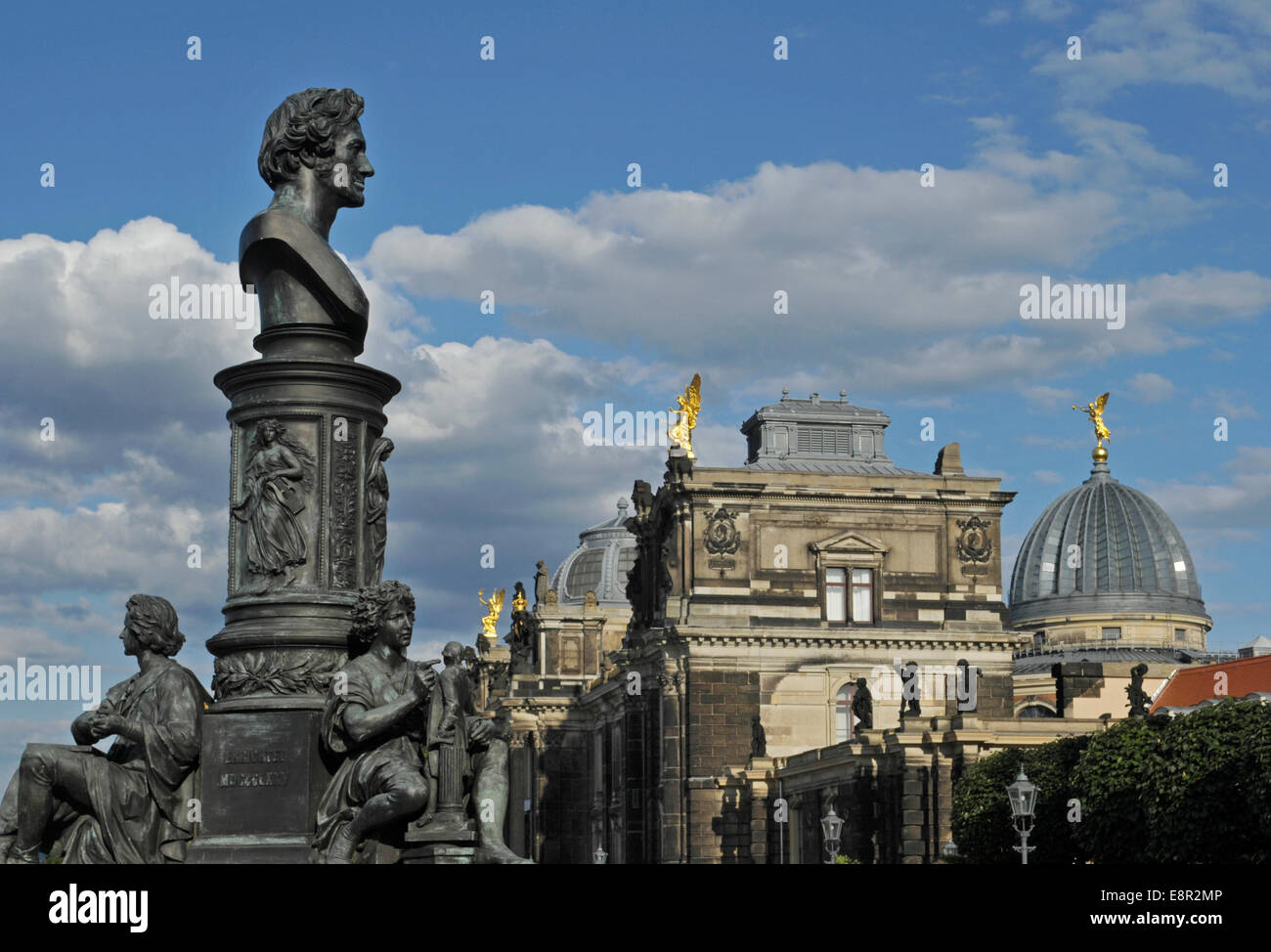 statue to Ernst Reitschels in the Altstadt of Dresden, Germany. Stock Photo