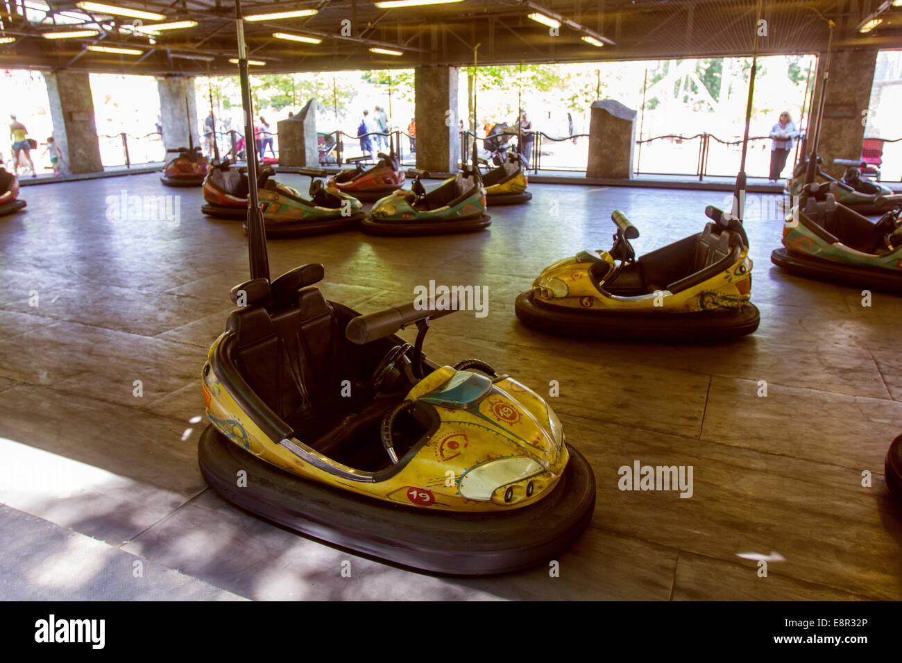 Bumper car fairground ride at, Chessington World of Adventures, Surrey, England, United Kingdom