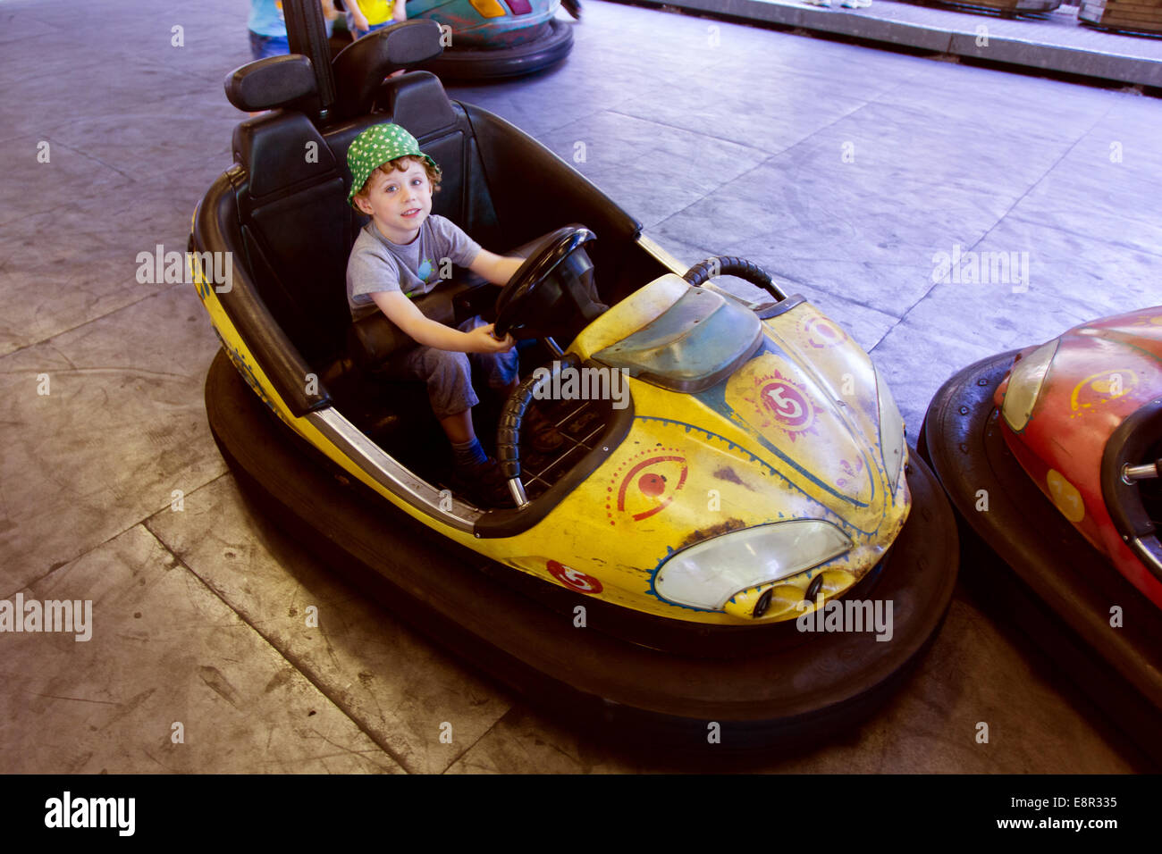 Bumper car fairground ride at, Chessington World of Adventures, Surrey, England, United Kingdom