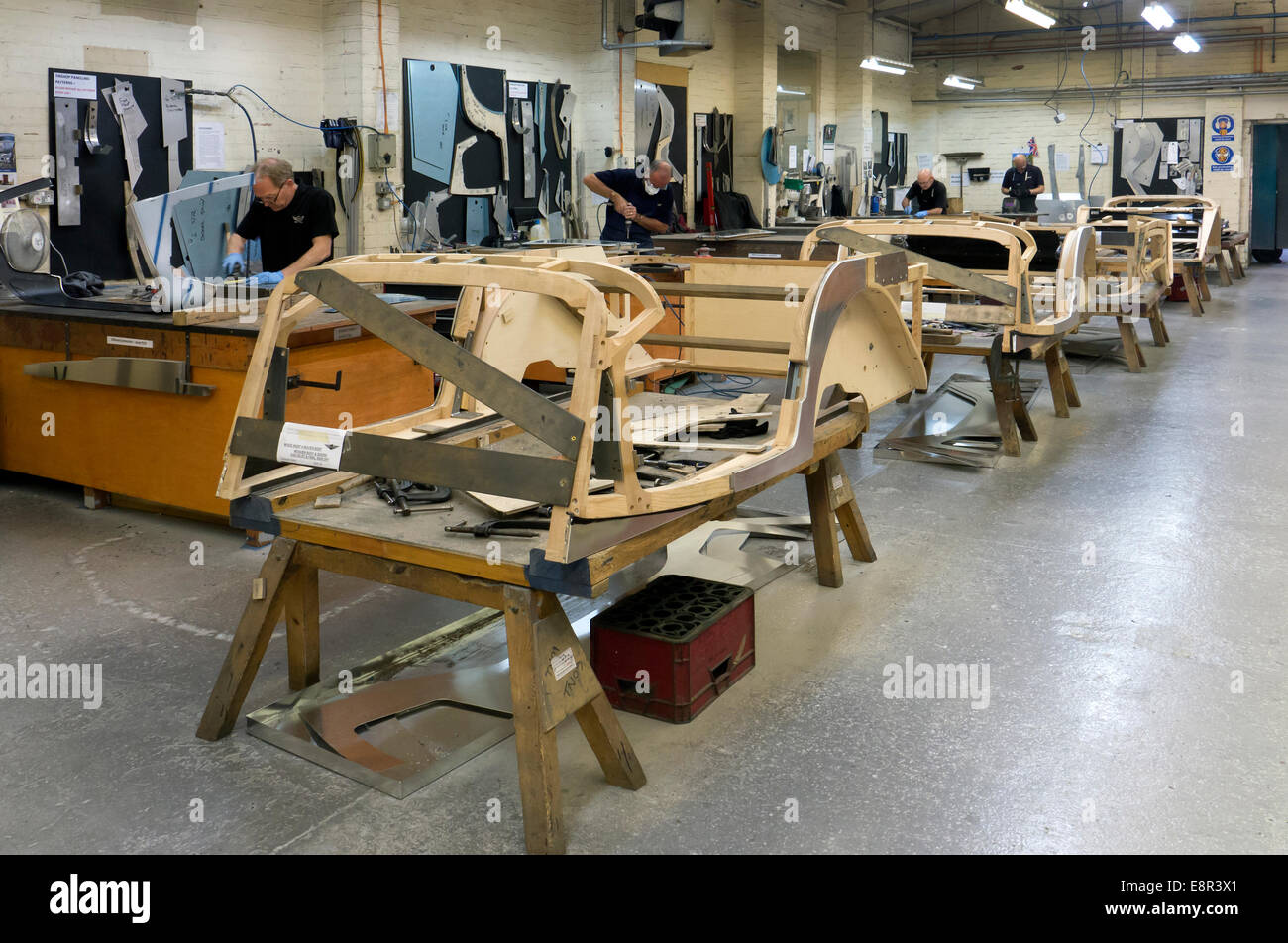 Motor car factory Plus 8 production line in Malvern Link UK