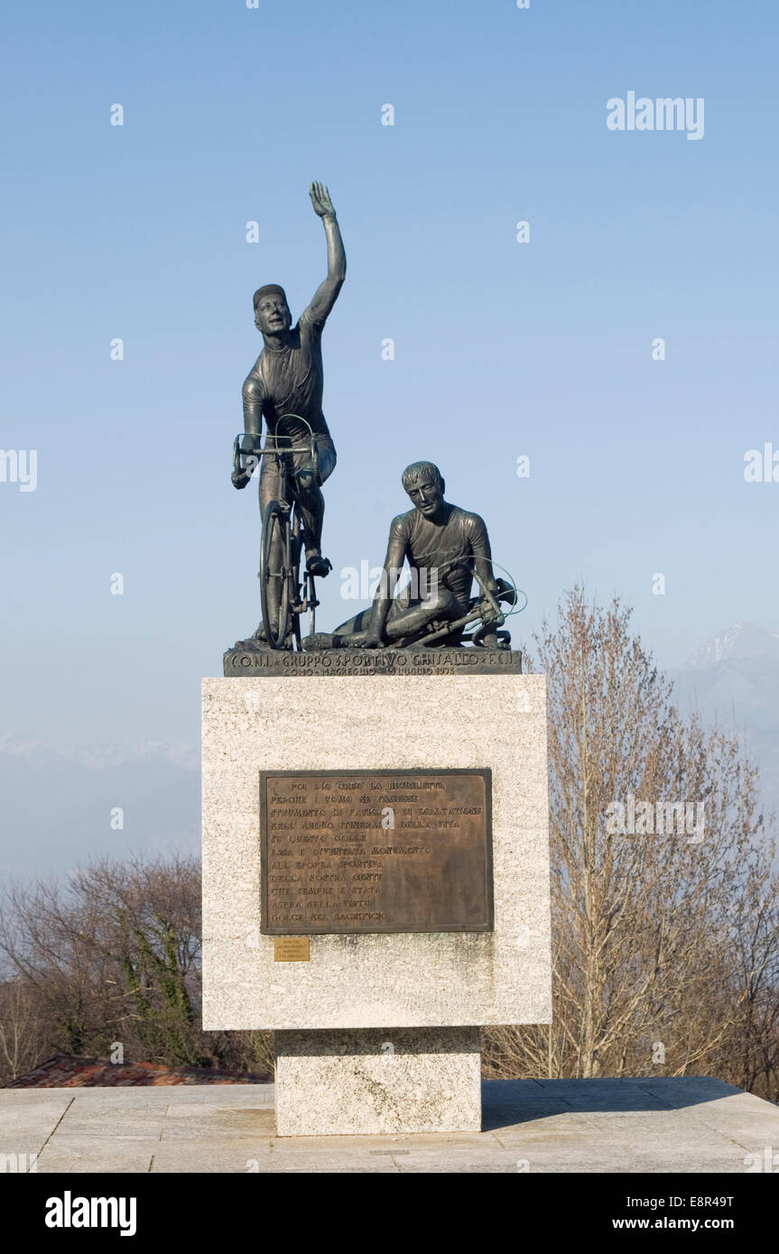 Cyclists monument, Madonna del Ghisallo, Magreglio, Lombardy, Italy Stock Photo